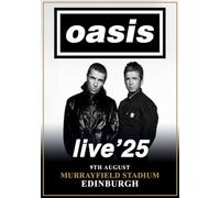 Oasis Murrayfield Edinburgh 9th August 2025 A3 Print Poster Wall Art Home Decor Album Gift Present Photo Living Room Dining Room Bedroom Unframed Concert Tour Gig Live Retro Music Arena