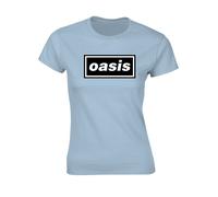 Oasis Music Women's Decca Logo T-Shirt in Light Blue | Size: XL Oasis Music Light Blue XL