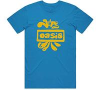 Oasis T-Shirt Drawn Band Logo Definitely Maybe Official New Mens M Sapphire Blue