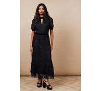 Oasis Occasion Lace Twist Neck Midi Dress In Black black 6