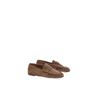 Oasis Olivia Faux Suede Ruched Detail Loafers, 7, Chocolate