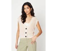 Oasis Petite Fisherman Rib Sweater Vest In Ivory ivory M