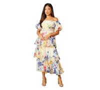 Petite Organza Floral Bardot Midaxi Dress Oasis Multi 10