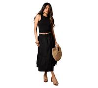 Oasis Women's Petite Poplin Midi Skirt in Black | Size: 8 Oasis Black 8