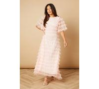 Petite Sequin Ruffle Detail Maxi Dress Oasis Peach 8