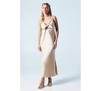 Oasis Petite Strappy Tie Detail Bridesmaid Dress In Champagne champagne 16