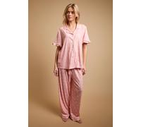 Oasis Women's Valentines Pink Bows Short Sleeve Jersey Pyjama Set | Size: Medium Oasis Pink M