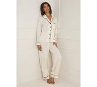 OASIS Plain Satin Contrast Binding Pyjamas L