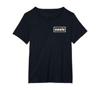 Oasis Pocket Hit Logo Black T-Shirt, Women's Plus, Black, 1X