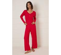 Oasis Pointelle Jersey Pyjama Set In Red red M
