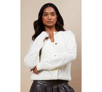 Oasis Pointelle Knitted Cardigan With Heart Buttons In Ecru ecru XS