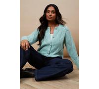 Oasis Pointelle Knitted Cardigan With Heart Buttons In Sage sage XS