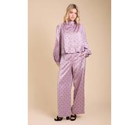 Oasis Women's Polka dot Satin Back Crepe Wide Leg Trouser in Mink | Size: 12 Oasis Mink 12