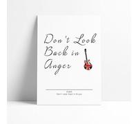 Oasis Print - Don't Look Back in Anger with Guitar | Music Lyrics | Wall Art | Home Decor | Poster | Picture | (A4 Glossy Print)