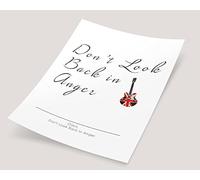 Oasis Print - Don't Look Back in Anger with Guitar | Music Lyrics | Wall Art | Home Decor | Poster | Picture | (A4 White Frame)