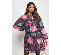 Oasis Printed Boho Tie Sleeve Mini Dress In Floral floral 14