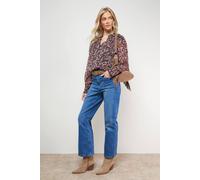 Oasis Printed Chiffon Button Through Blouse In Floral floral