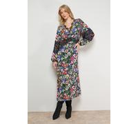 Oasis Printed Lace Insert Bias Midi Dress multi 10