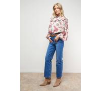 Oasis Printed Trim Detail Chiffon Blouse In Floral floral 10