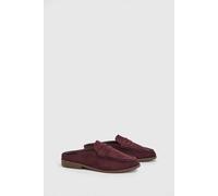 Oasis Raeghan Faux Suede Loafer Style Footbed Flat Mules In Wine wine