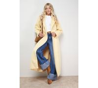 Oasis Relaxed Maxi Belted Coat In Yellow yellow