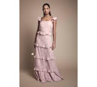 Oasis Rose Georgette Square Neck Bridesmaid Dress In Blush blush 10