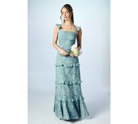 Oasis Women's Rose Georgette Square Neck Bridesmaid Dress in Dusty Blue | Size: 10 Oasis Dusty Blue 10