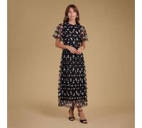 Oasis Ruffle Detail Printed Maxi Dress Petite SPOT AMAZONITE