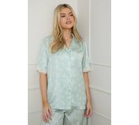 Oasis Women's Sage Bows Lace Trim Nightwear Trouser Set | Size: Large Oasis Sage L