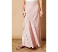 Oasis Satin Seam Detail Bias Cut Skirt In Pink pink 12