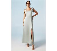 Oasis Satin Tie Shoulder Midi Bridesmaid Dress In Sage sage 12