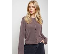 Oasis Scallop Neck Button Down Cardigan In Berry berry