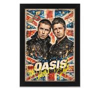 Oasis Signed Poster Print - Limited Edition Autograph Fan Gift - Collectible Memorabilia Wall Art Merchandise - Liam & Noel Gallagher Live '25 Reunion (A4 Framed)