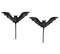 Oasis Supply 24 Halloween Cupcake Toppers - Realistic, Pumpkin, Skull, Witch, Cat Decorations - Spooky Cake & Cupcake Picks for Halloween Party Favors & Dessert Déco 24 piece Spooky Black Bats
