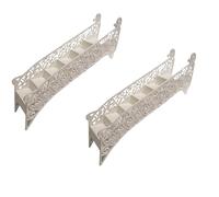 Oasis Supply White Heart Stairway Wedding Cake Decoration - 6 Step Tiered Cake Stair, 12" Elegant Cake Steps for Bridal Shower, Anniversary, Engagement & Romantic Celebration Cakes - 2 Count