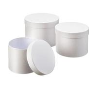 OASIS Symphony Lined Florist Hat Boxes - Set of 3 - Pearly White Finish