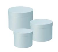Oasis Symphony Lined Hat Boxes - Set of 3 - Baby Blue - Flower Display Storage Decor Box