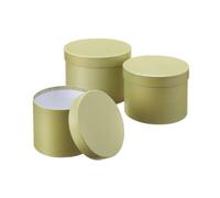 Oasis Symphony Round Hat Boxes Set Of 3 - Sage Green, Waterproof Floral Gift Boxes With Liner, Fsc Cardboard, Stackable Design