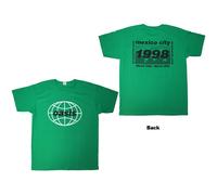 Oasis T-Shirt: 1998 World Tour - Mexico City (Green) (Back Print) OFFICIAL NEW