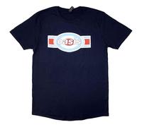 Oasis T Shirt Band Logo Target Oblong Official Mens Navy Blue L