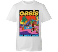 (XL, White) Oasis T Shirt Be Here Now Illustration Band Logo new Official Unisex White