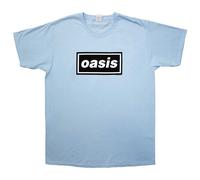 Oasis T Shirt Decca Band Logo new Official Unisex Light Blue