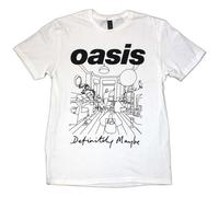 Oasis T-Shirt Definitely Maybe Drawing Noel Liam Gallagher Official New White