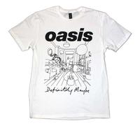 Oasis T-Shirt Definitely Maybe Line Drawing Officially Licensed White L