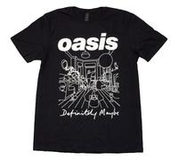 Rock Off T-Shirt Oasis Definitely Maybe Line Drawing - Officially Licensed - Unisex XXL Black