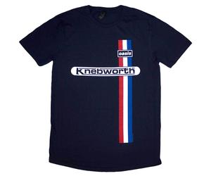 Oasis T Shirt Knebworth Stripe Navy Official Licensed Mens Tee Merch NEW Live 25