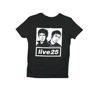 Oasis T-Shirt - 'Live 25' Tour Design - Unisex, 100% Cotton, Sizes S to 5XL Black