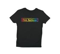 Oasis T-Shirt - Live Forever - Rainbow Style Design - Unisex, 100% Cotton, Available in Sizes S to 5XL