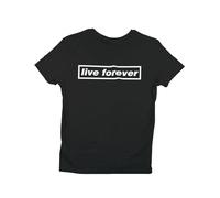 Oasis T-Shirt - 'Live Forever' - Unisex, 100% Cotton, Sizes S to 5XL Black
