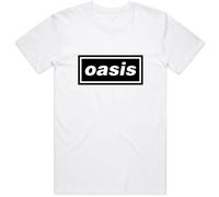 Oasis T-Shirt Logo Noel Liam Gallagher Official Band New White